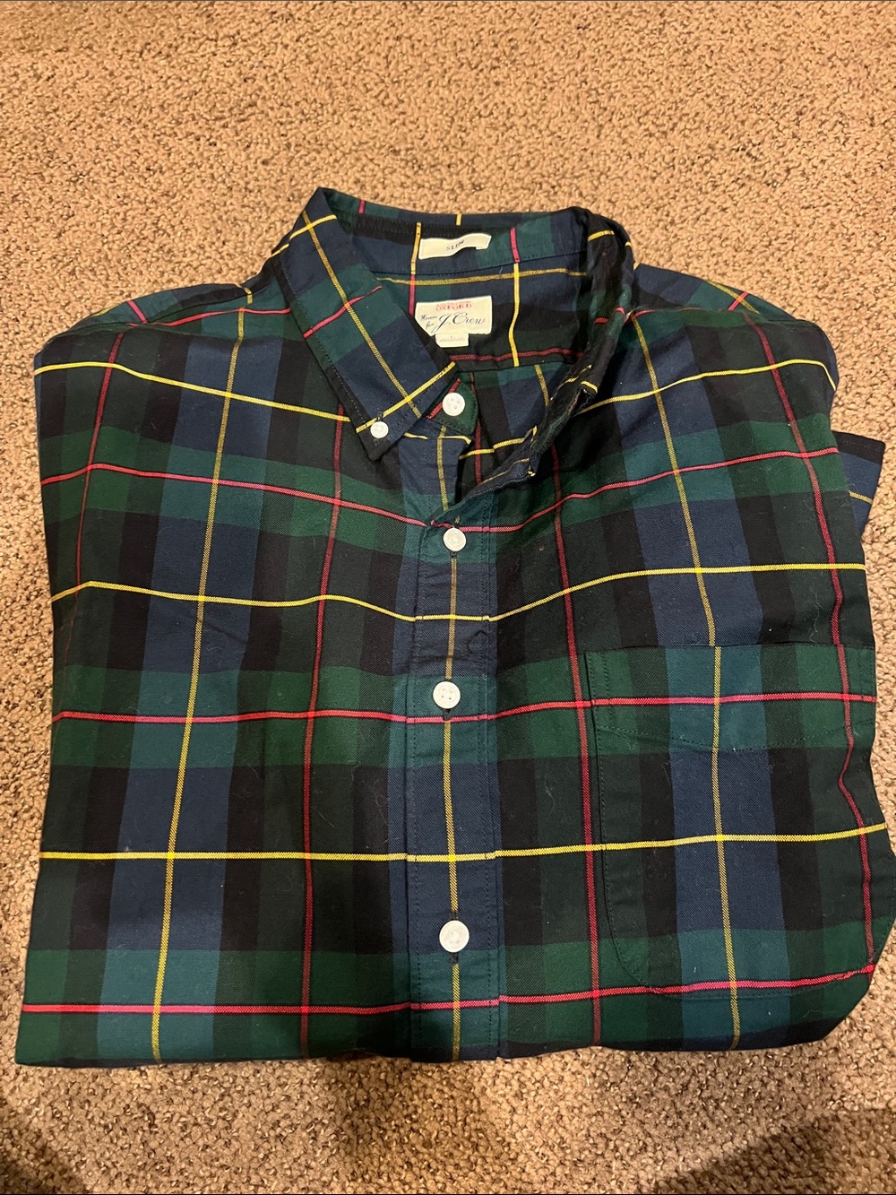 J. Crew Slim Oxford Shirt Plaid Cotton men’s large‎